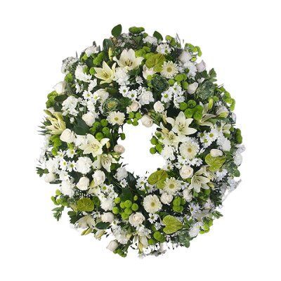 corona-de-flores-verde-y-blanca-para-difuntos-en-madrid